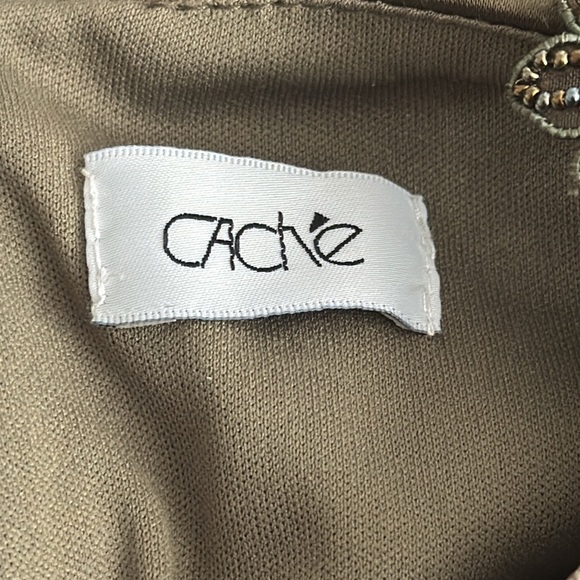 CACHE Olive Green Beaded Gown Mermaid Wedding Cocktail Dance Party Size S 2 0 XS - Picture 12 of 13